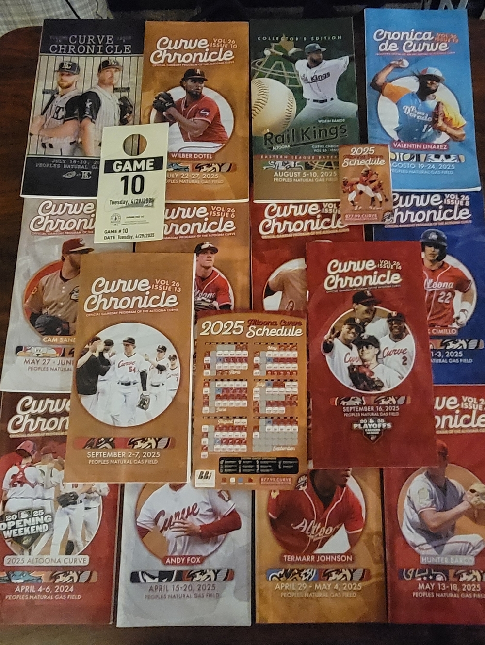 Lot of Altoona Curve MiLB 2025 Programs Full Set